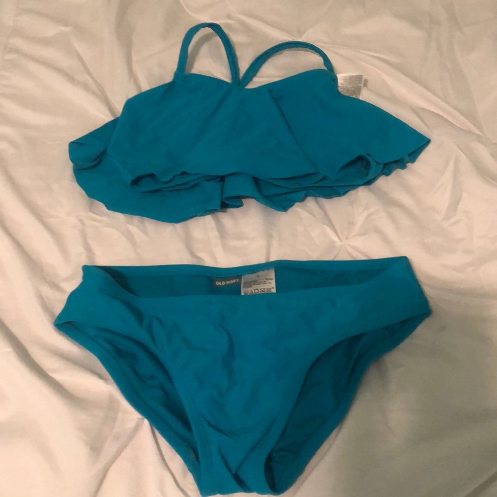 A blue two peace bikini swimsuit from old navy